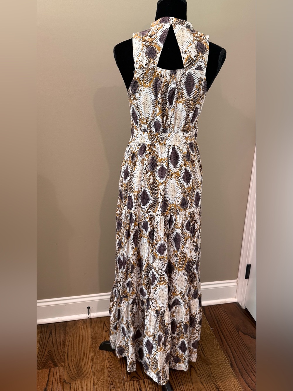 Women’s Anthropologie MAEVE snake print tiered maxi dress- Size 6 - Picture 7 of 12